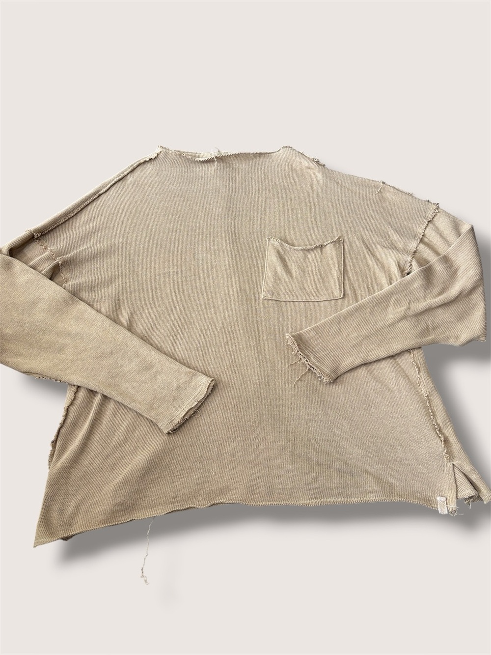 We The Free Free People Oversized Tan Knit Top Pullover XS